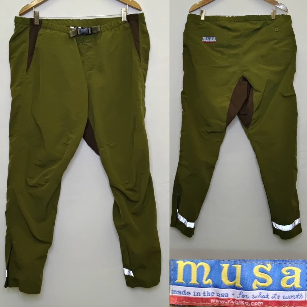 Musa Cycling Pants Men's XL (38x33) Olive Green with Brown Panel *J5630